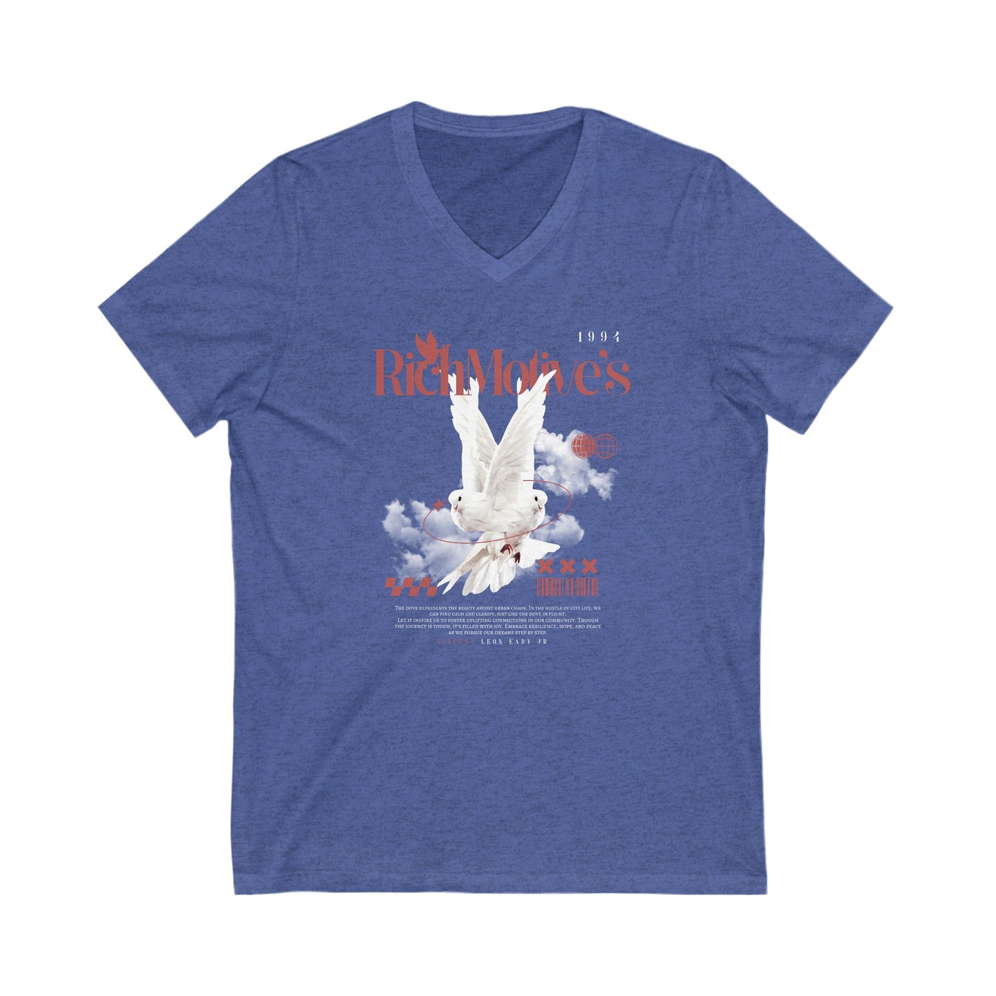 Rich Motive's Dove Graphic Unisex V-Neck Tee