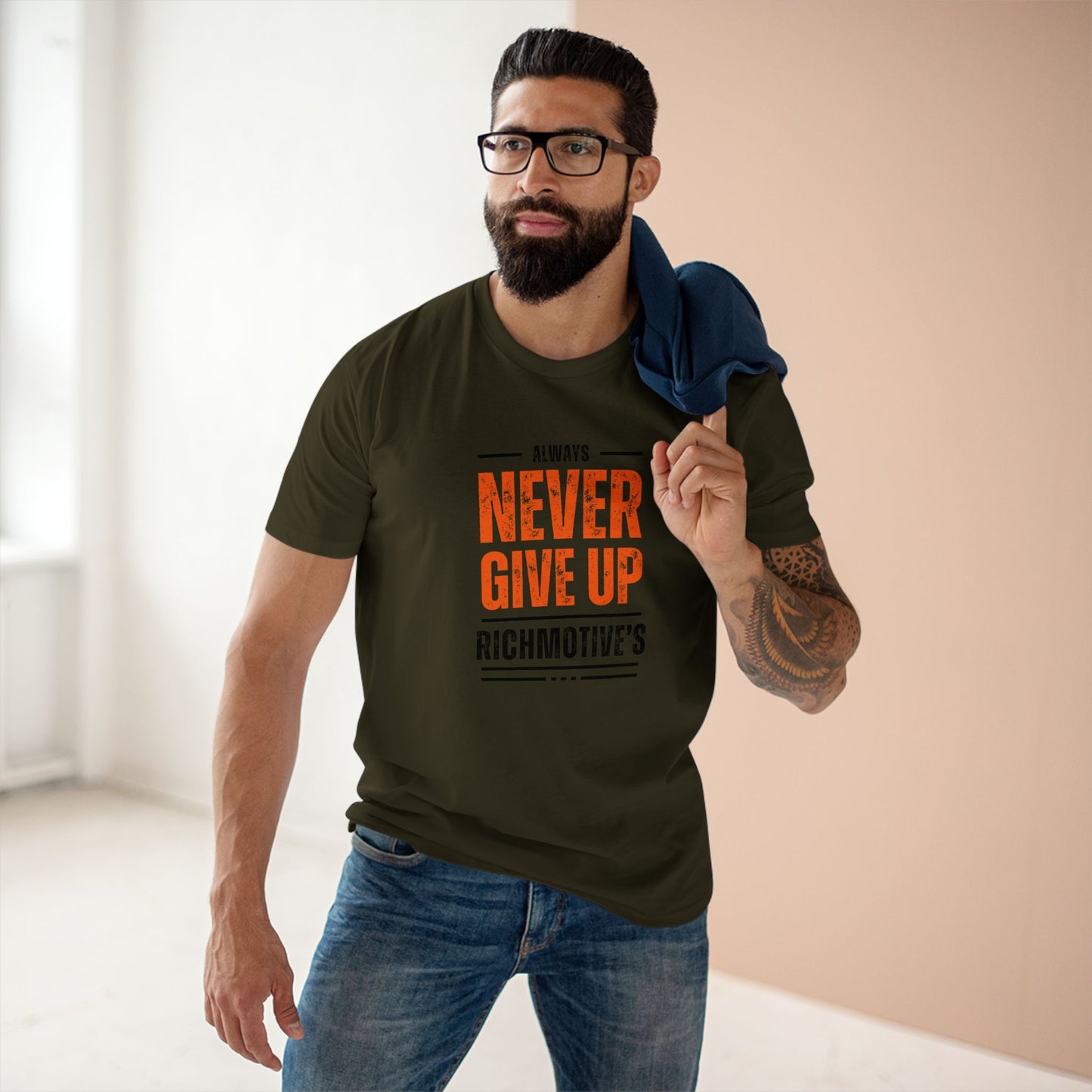Motivational Adult Tee - "Always Never Give Up"