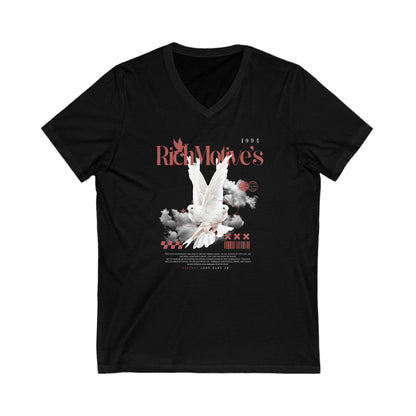 Rich Motive's Dove Graphic Unisex V-Neck Tee