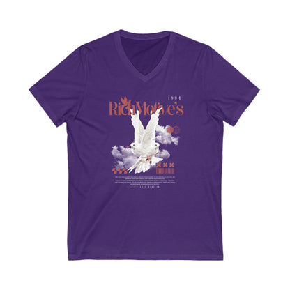 Rich Motive's Dove Graphic Unisex V-Neck Tee