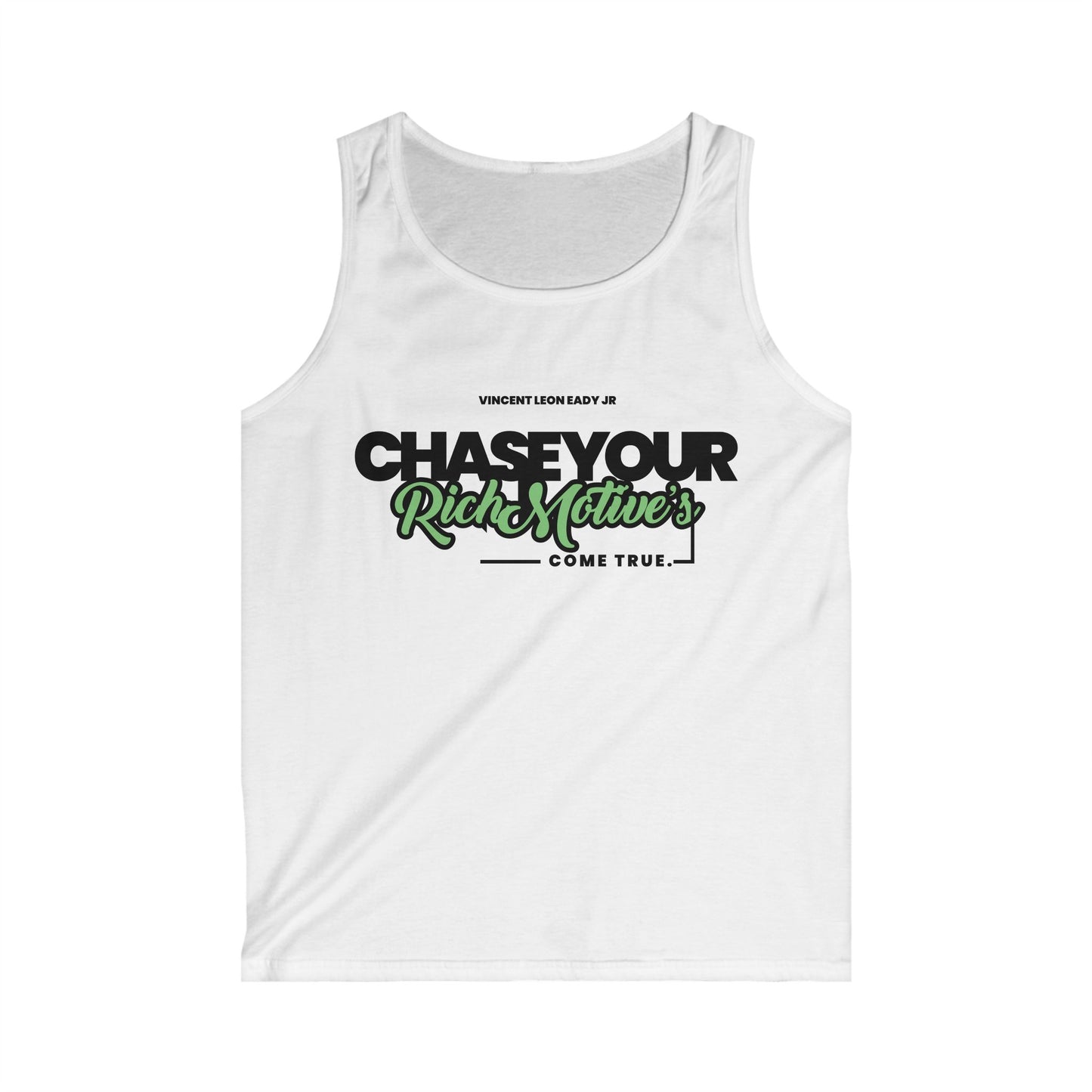 Chase Your Rich Motives Men&#039;s Softstyle Tank Top - Motivational Fitness Wear