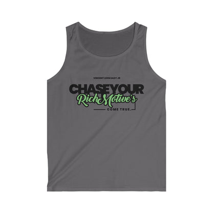 Chase Your Rich Motives Men&#039;s Softstyle Tank Top - Motivational Fitness Wear