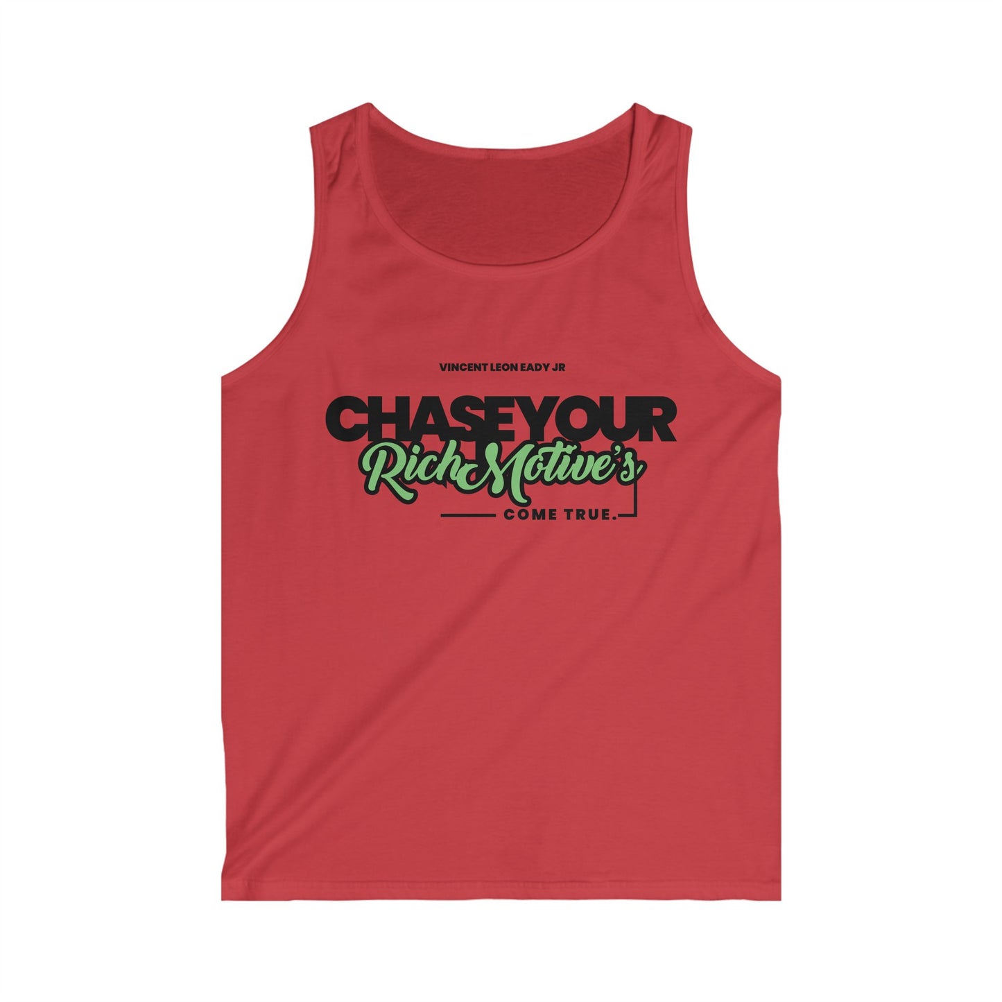 Chase Your Rich Motives Men&#039;s Softstyle Tank Top - Motivational Fitness Wear