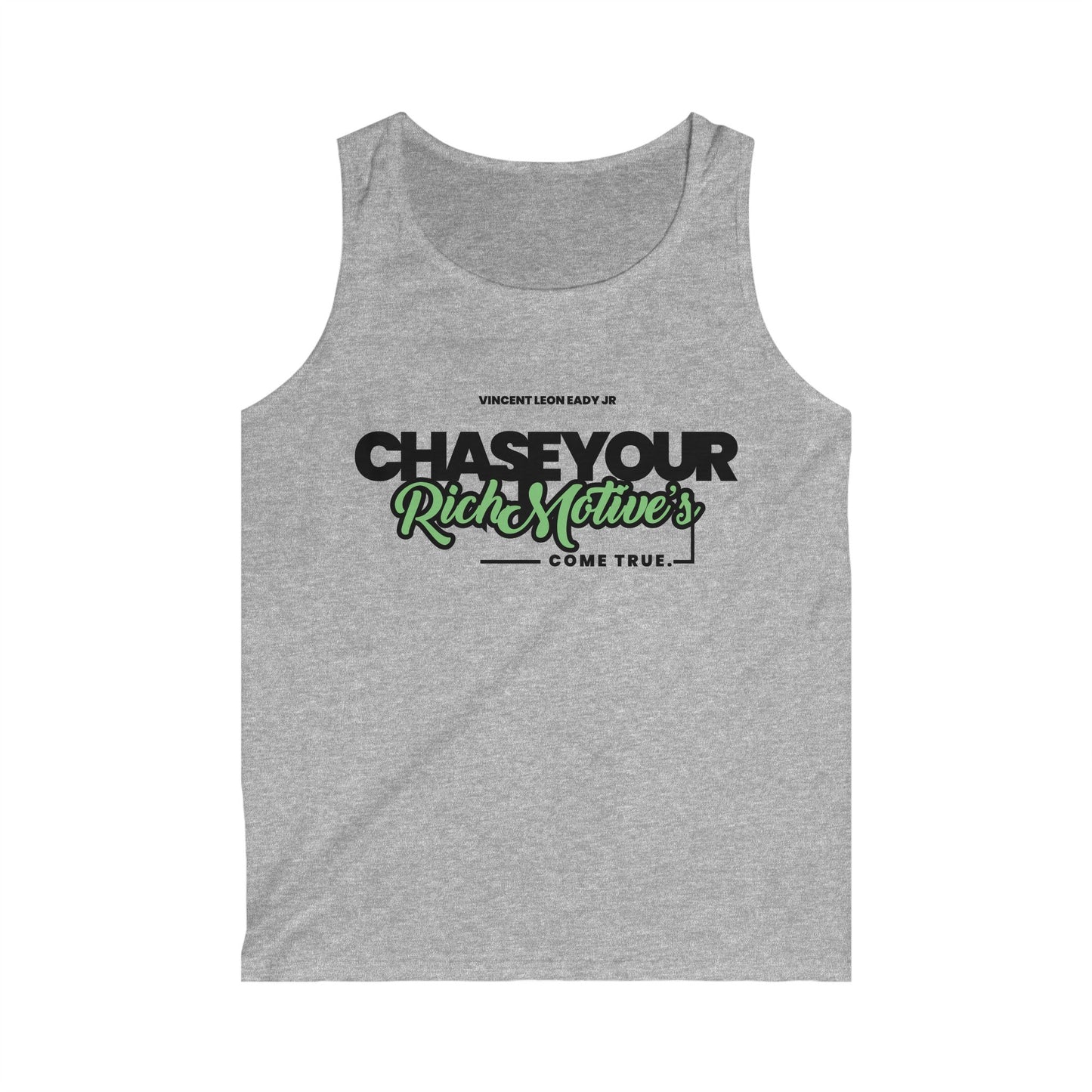 Chase Your Rich Motives Men&#039;s Softstyle Tank Top - Motivational Fitness Wear