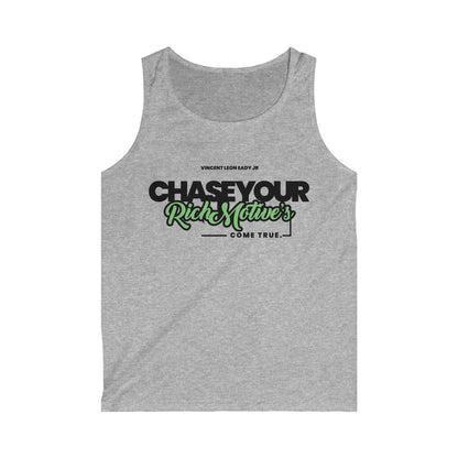Chase Your Rich Motives Men&#039;s Softstyle Tank Top - Motivational Fitness Wear
