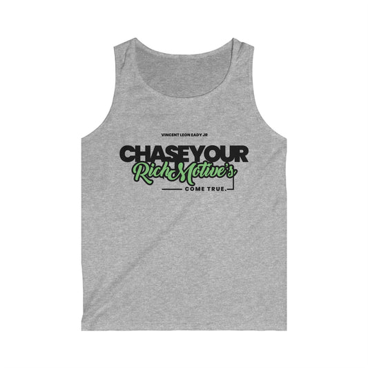 Chase Your Rich Motives Men&#039;s Softstyle Tank Top - Motivational Fitness Wear