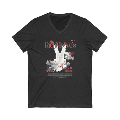 Rich Motive's Dove Graphic Unisex V-Neck Tee