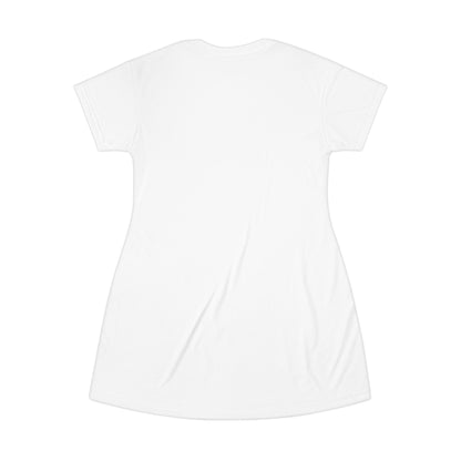 Chic White T-Shirt Dress with Rich Motive’s Logo - Perfect for Casual Outings and Summer Events