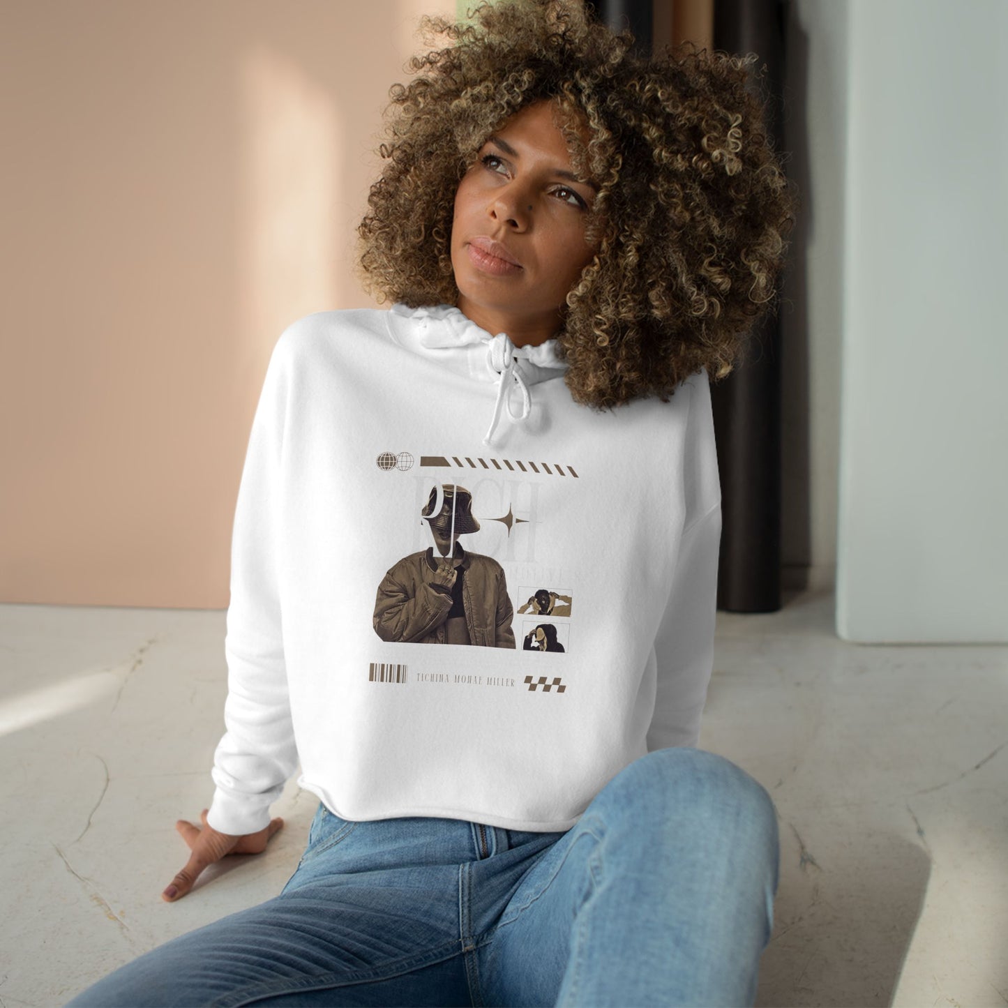 Rich Motive's Artistic Crop Hoodie - Stylish, Casual & Unique